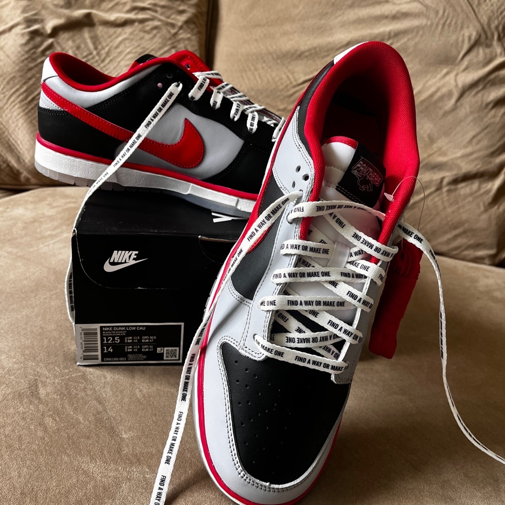 Nike Dunk Low CAU Men's Black and Red Sneakers